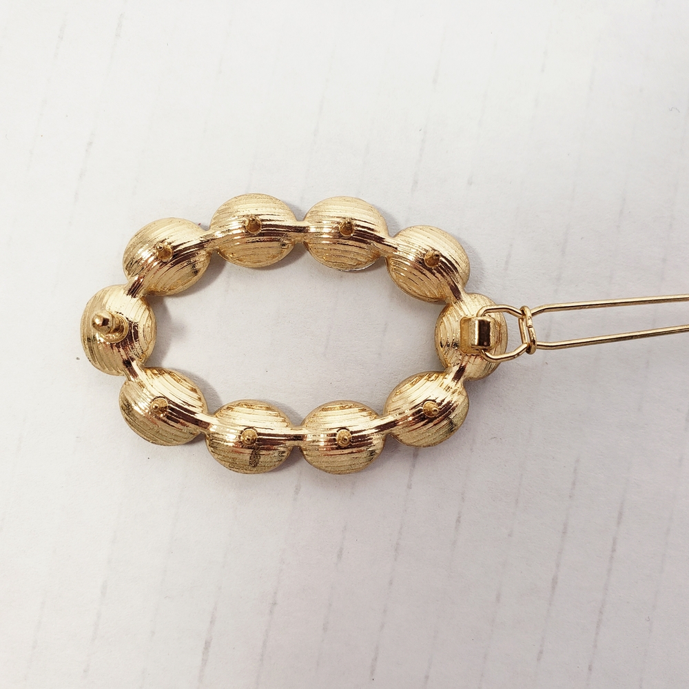 Topaz-Color Rhinestone Barrette - Picture 4 of 6